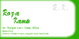 roza kamp business card